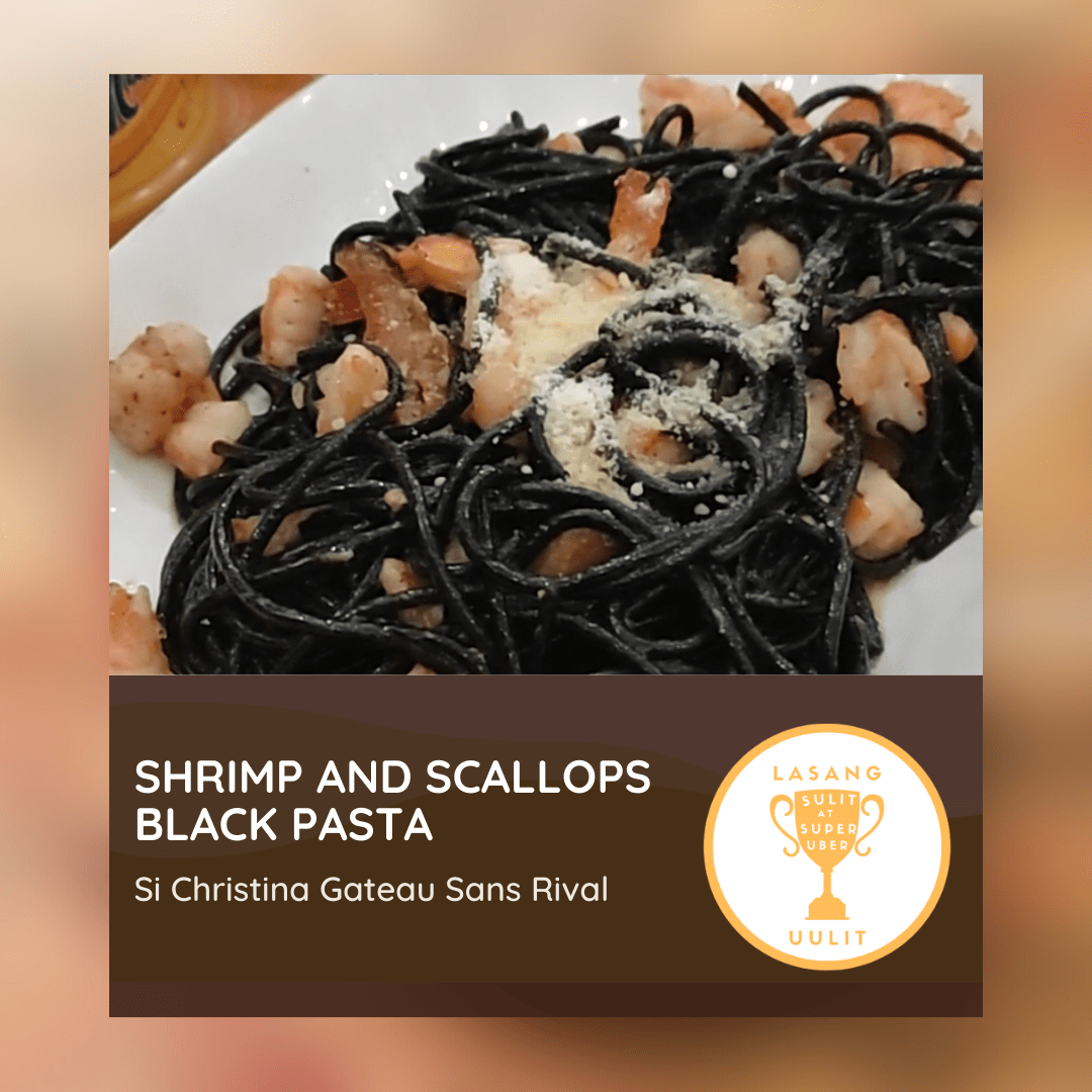 Shrimp and Scallops Black PAsta article image of Shrimp and Scallops Black Pasta | Si Christina Gateau Sans Rival