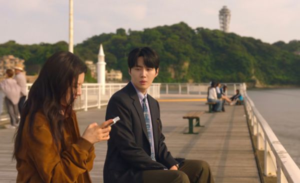 Scene with Mt. Fuji and Enoshima Island