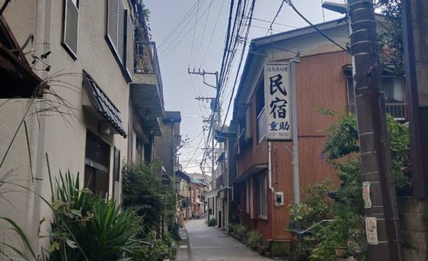 Street Near Enoshima 155 Cafe (Find Minshuku Ryokan Shigesuke in google Maps)